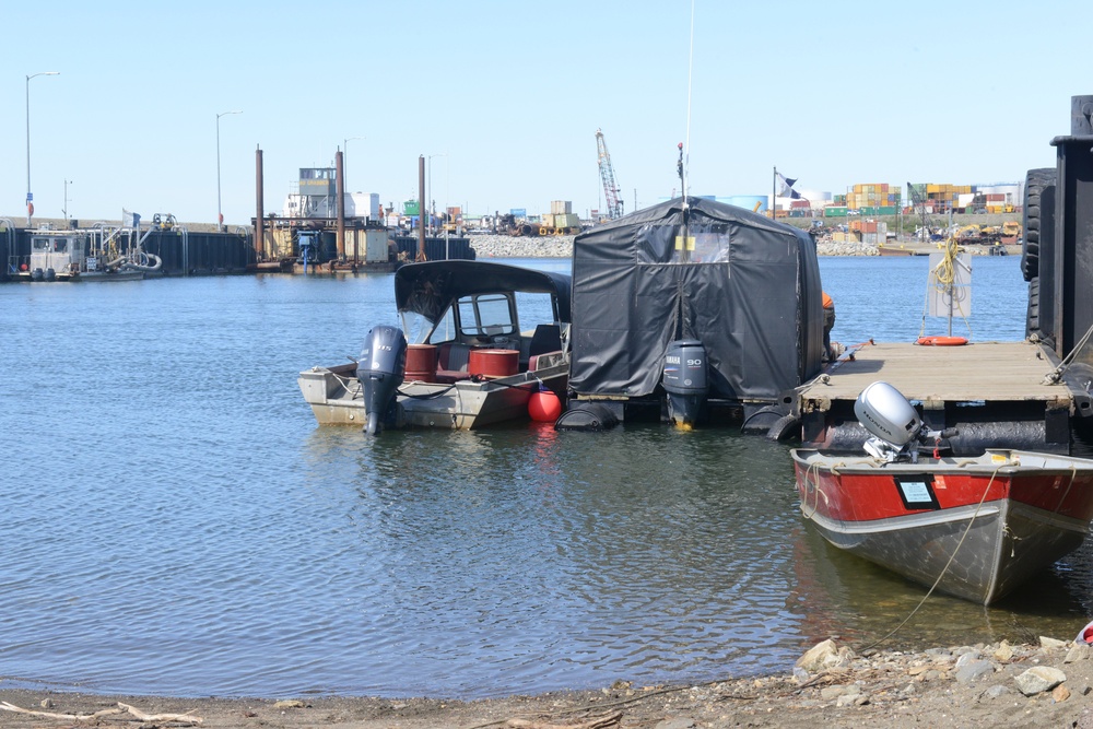 Coast Guard dredge inspectors conduct gold dredge vessel inspections in Nome, Alaska