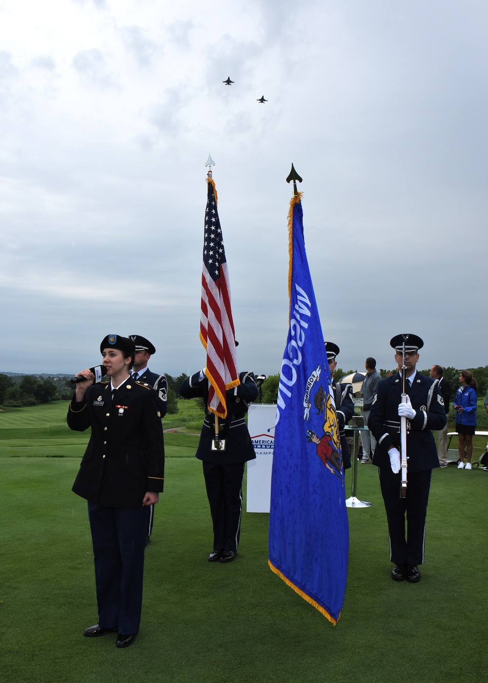 Wisconsin National Guardsmen support opening ceremonies of the American Family Championship