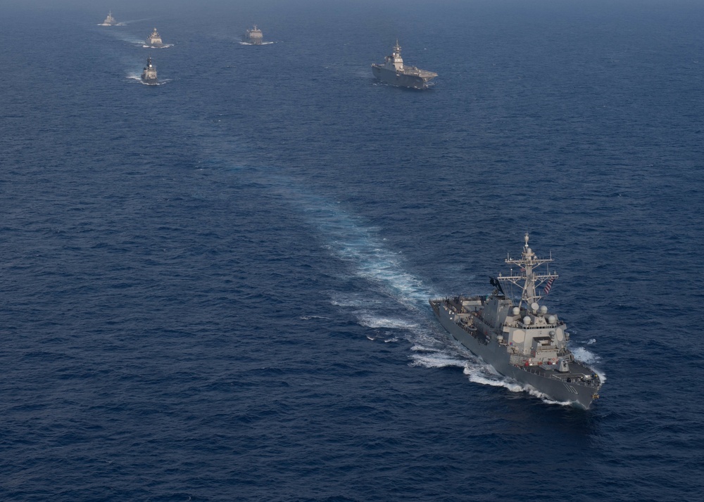 USS William P. Lawrence Leads Group Sail