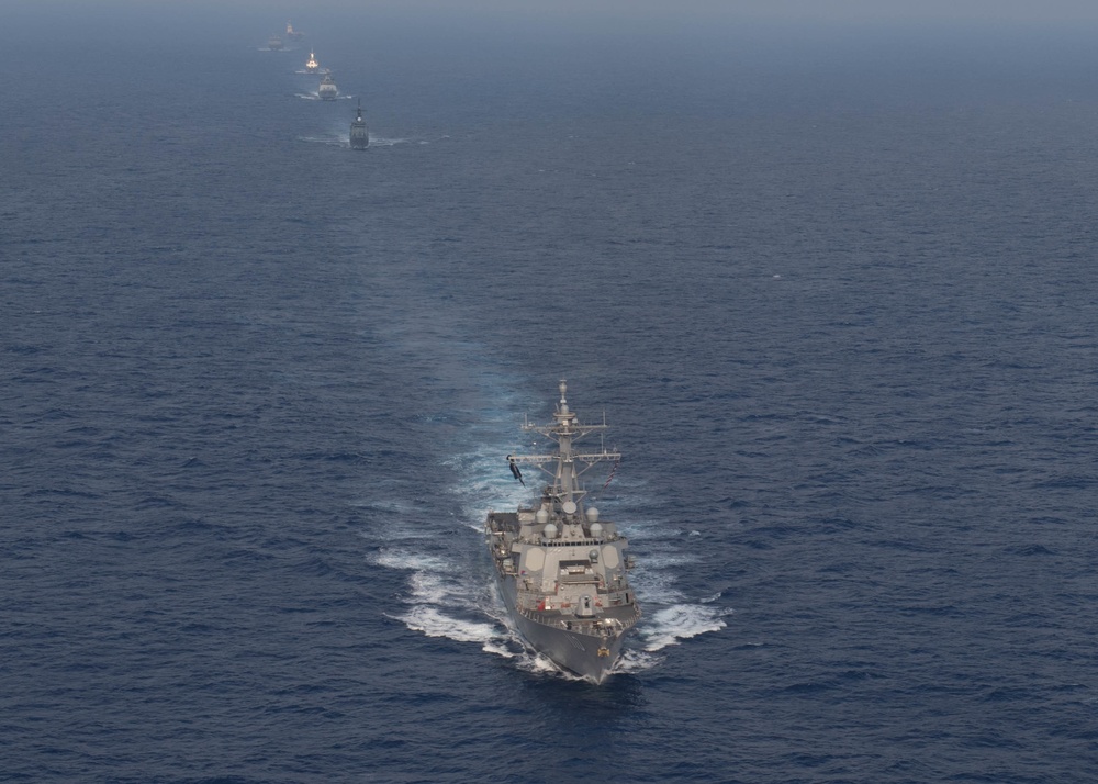 USS William P. Lawrence Leads Group Sail