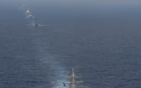 USS William P. Lawrence Leads Group Sail