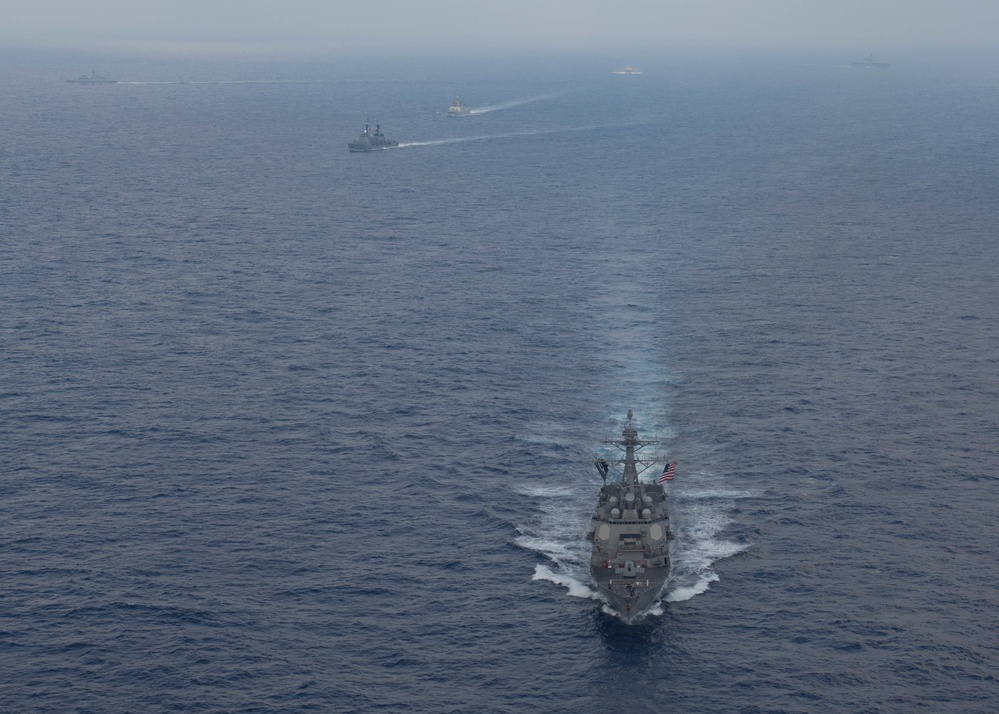 USS William P. Lawrence Leads Group Sail