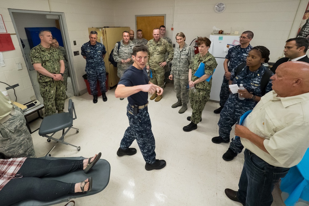 Leaders tour Operation Bobcat health-care clinic