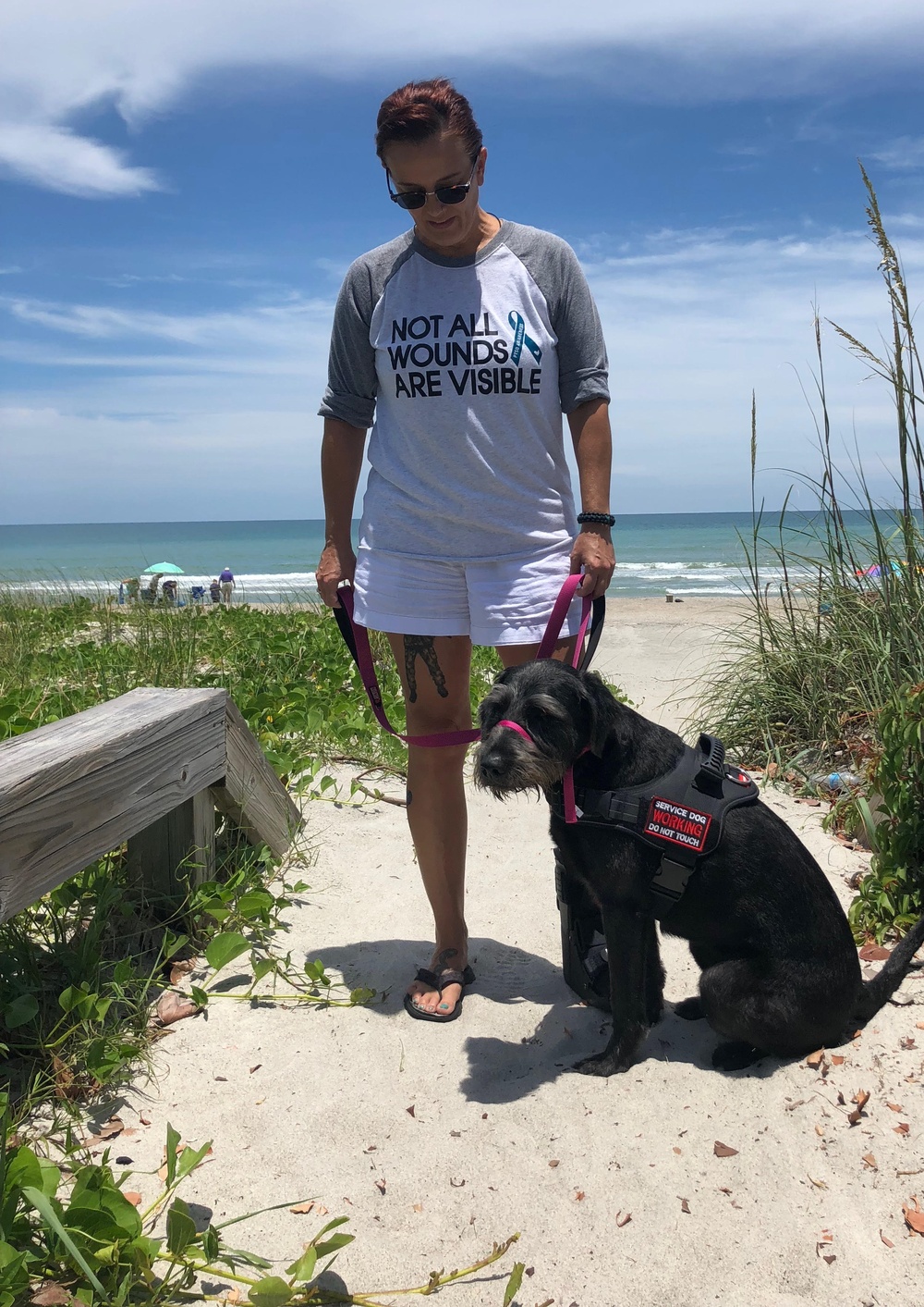 Widow holds walk-run on the beach to heal, bring awareness to PTSD, suicide