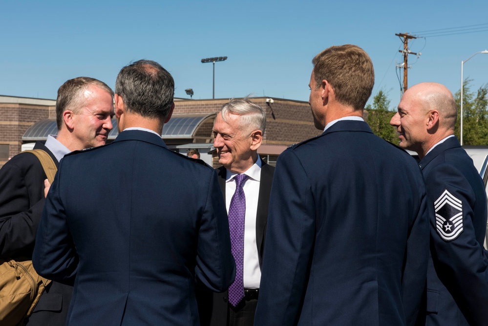 Defense Secretary James N. Mattis Holds Press Conference at Eielson