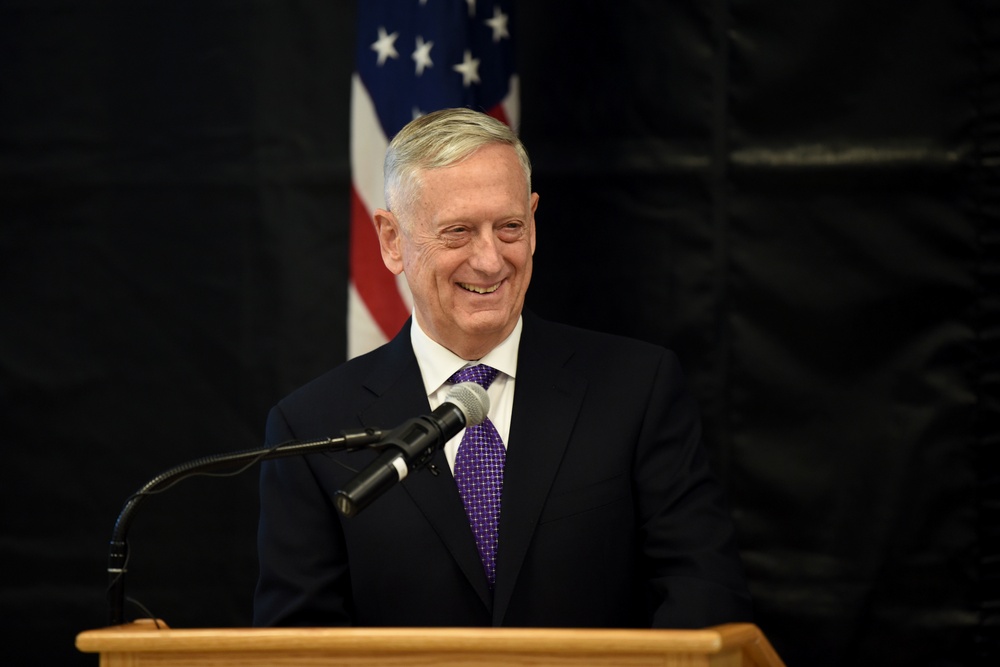 Defense Secretary James N. Mattis Holds Press Conference at Eielson