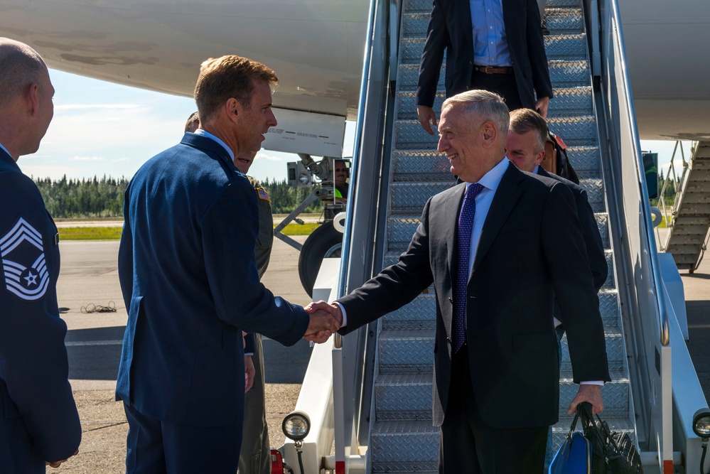 Defense Secretary James N. Mattis Holds Press Conference at Eielson