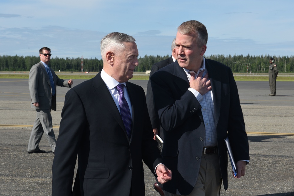 Defense Secretary James N. Mattis Holds Press Conference at Eielson
