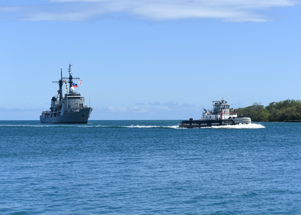 BRP Andres Bonifacio (FF 17) enters Pearl Harbor in preparation for RIMPAC 2018