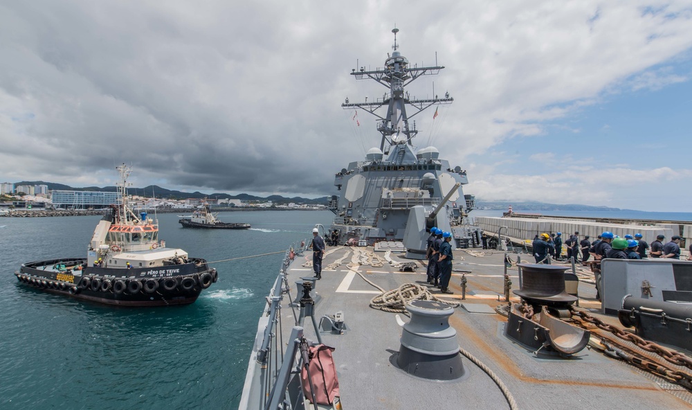 USS Jason Dunham (DDG 109) Departs the Azores