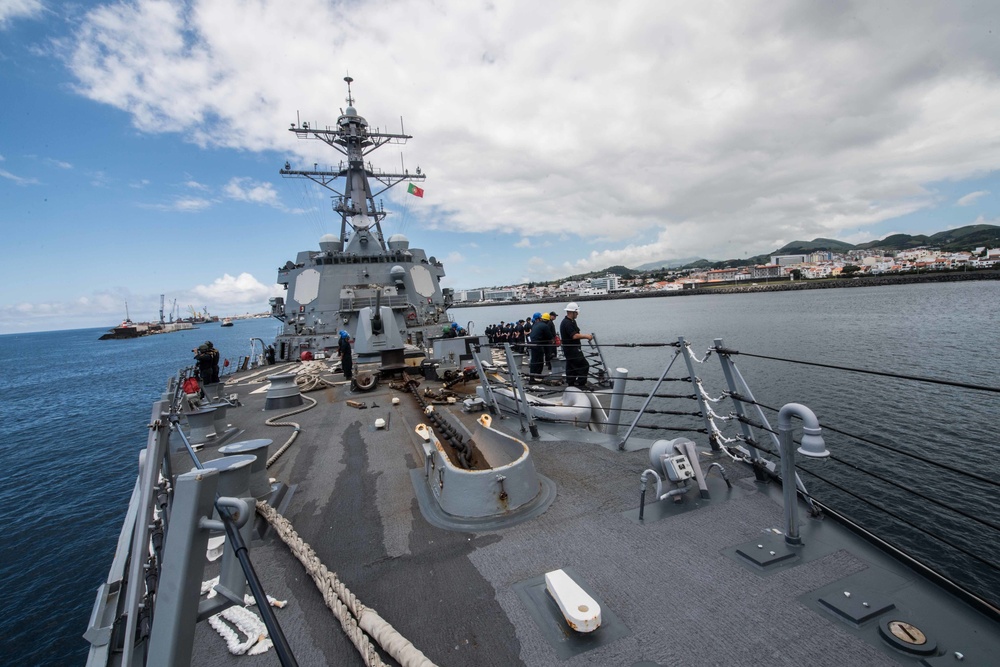 USS Jason Dunham (DDG 109) Departs the Azores