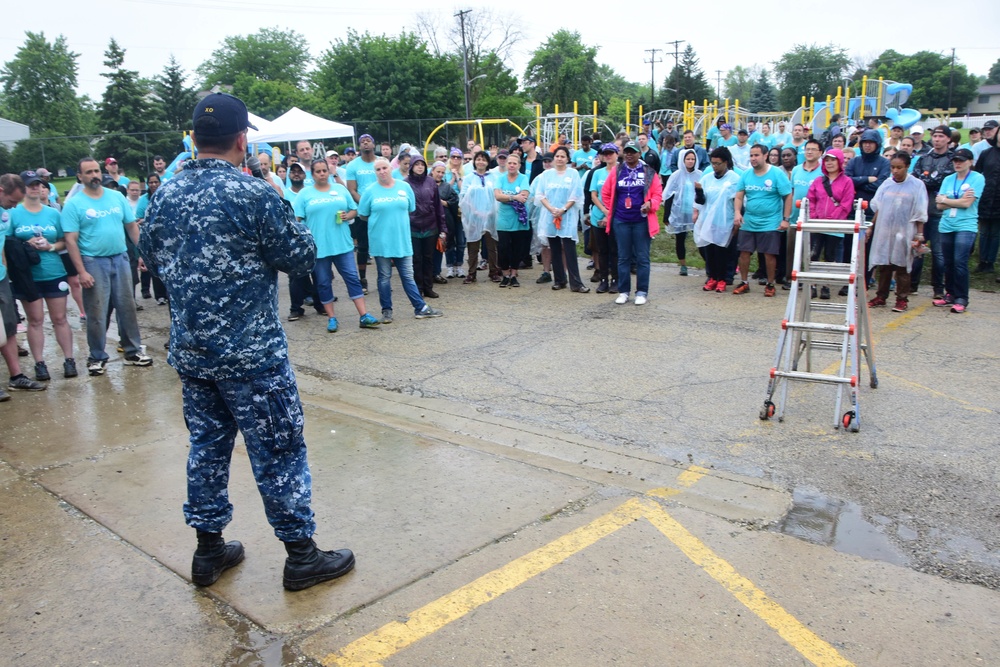 Sailors, coummunity members help build playground