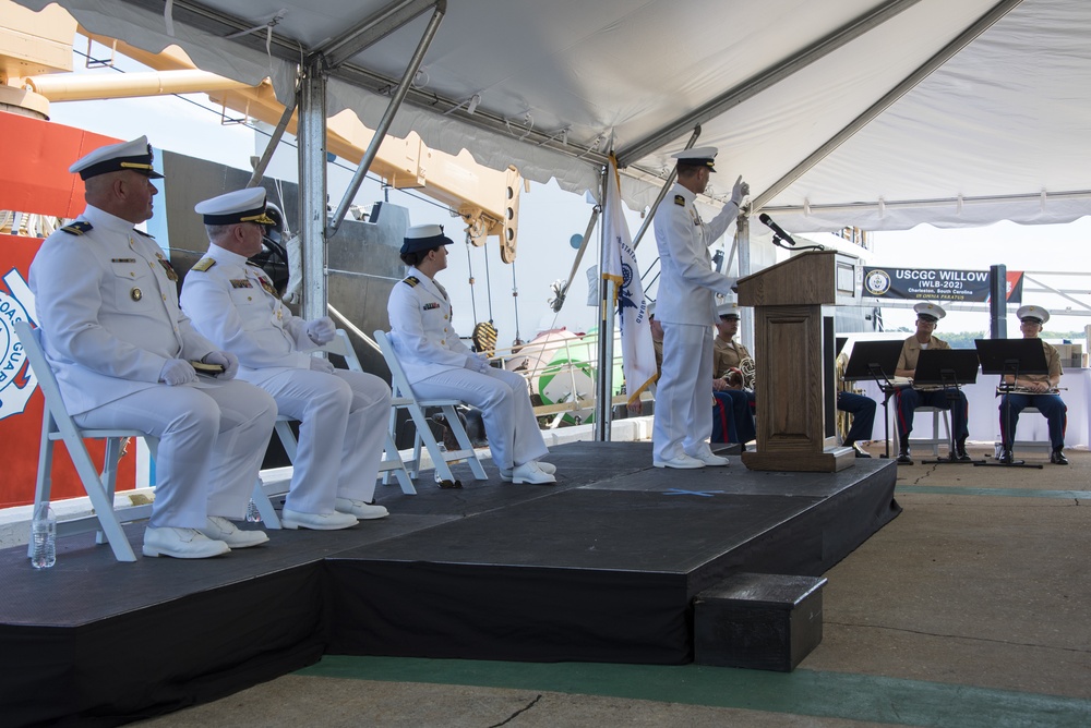 Coast Guard Cutter Willow conducts change of command ceremony