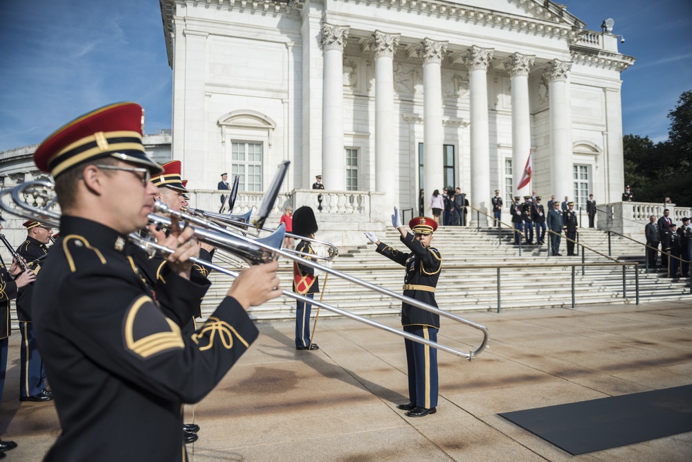 Commander of the Lebanese Armed Forces Gen. Joseph K. Aoun Participates in an Armed Forces Full Honors Wreath-Laying at the Tomb of the Unknown Soldier