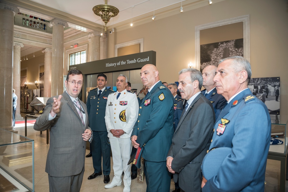 Commander of the Lebanese Armed Forces Gen. Joseph K. Aoun Participates in an Armed Forces Full Honors Wreath-Laying at the Tomb of the Unknown Soldier