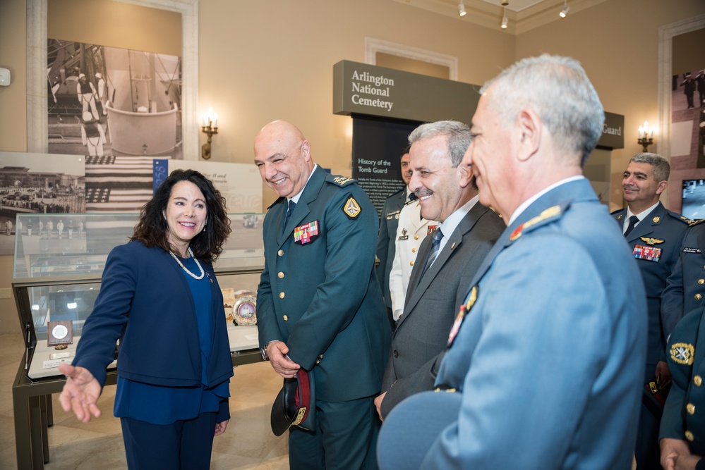 Commander of the Lebanese Armed Forces Gen. Joseph K. Aoun Participates in an Armed Forces Full Honors Wreath-Laying at the Tomb of the Unknown Soldier