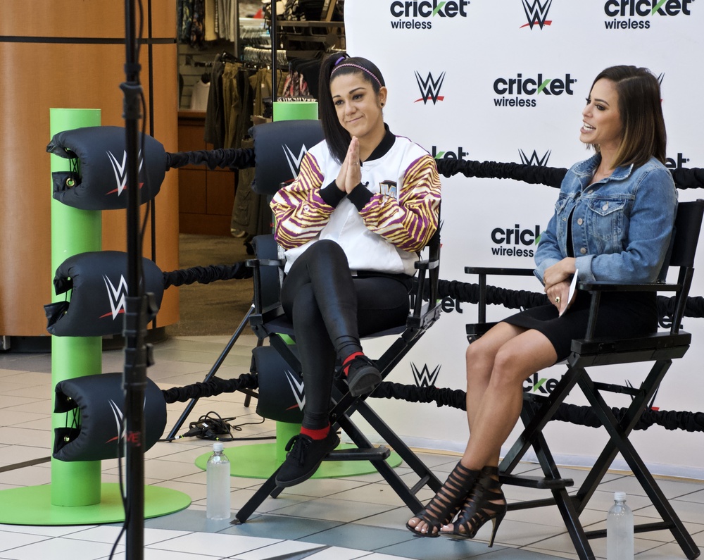 Sailors meet with World Wrestling Entertainment (WWE) wrestler Bayley