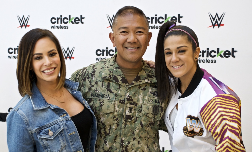 Sailors meet with World Wrestling Entertainment (WWE) wrestler Bayley