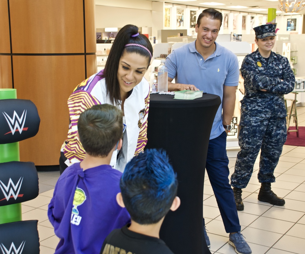 Sailors meet with World Wrestling Entertainment (WWE) wrestler Bayley