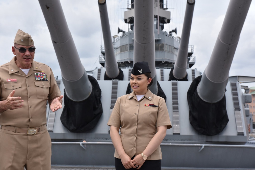 Iconic Re-enlistment aboard a Battleship