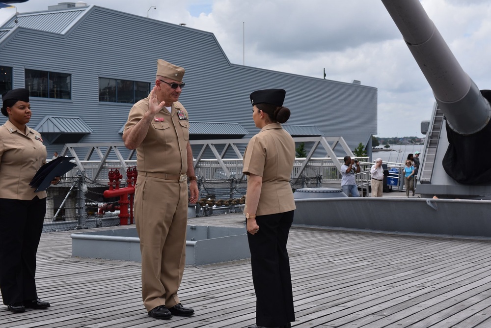 Iconic re-enlistment aboard the USS Wisconin