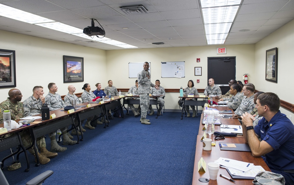 PACAF command Chief Master Sgt. Anthony Johnson visits Andersen AFB