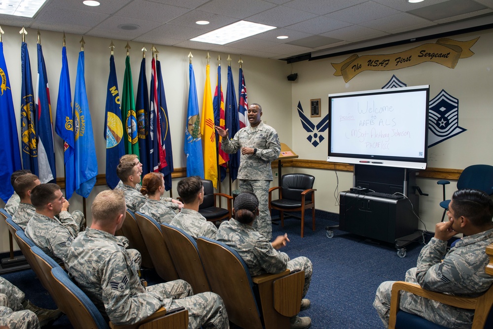 PACAF command Chief Master Sgt. Anthony Johnson visits Andersen AFB