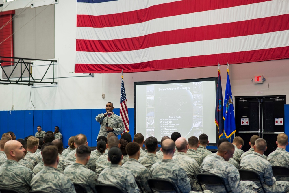 PACAF command Chief Master Sgt. Anthony Johnson visits Andersen AFB