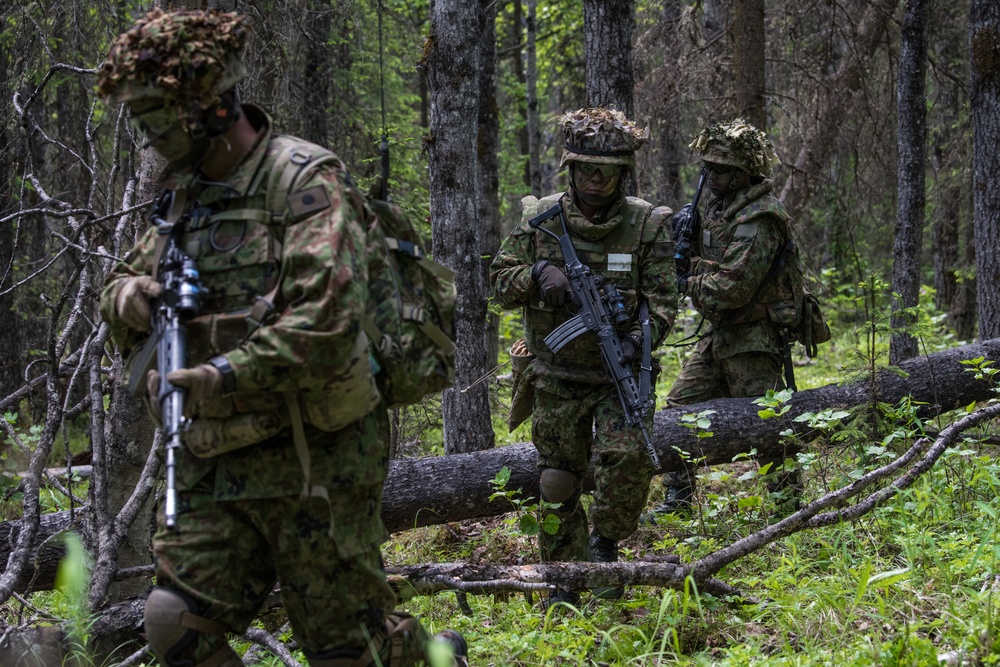 Japanese and U.S. Soldiers conduct joint training during Arctic Aurora 2018