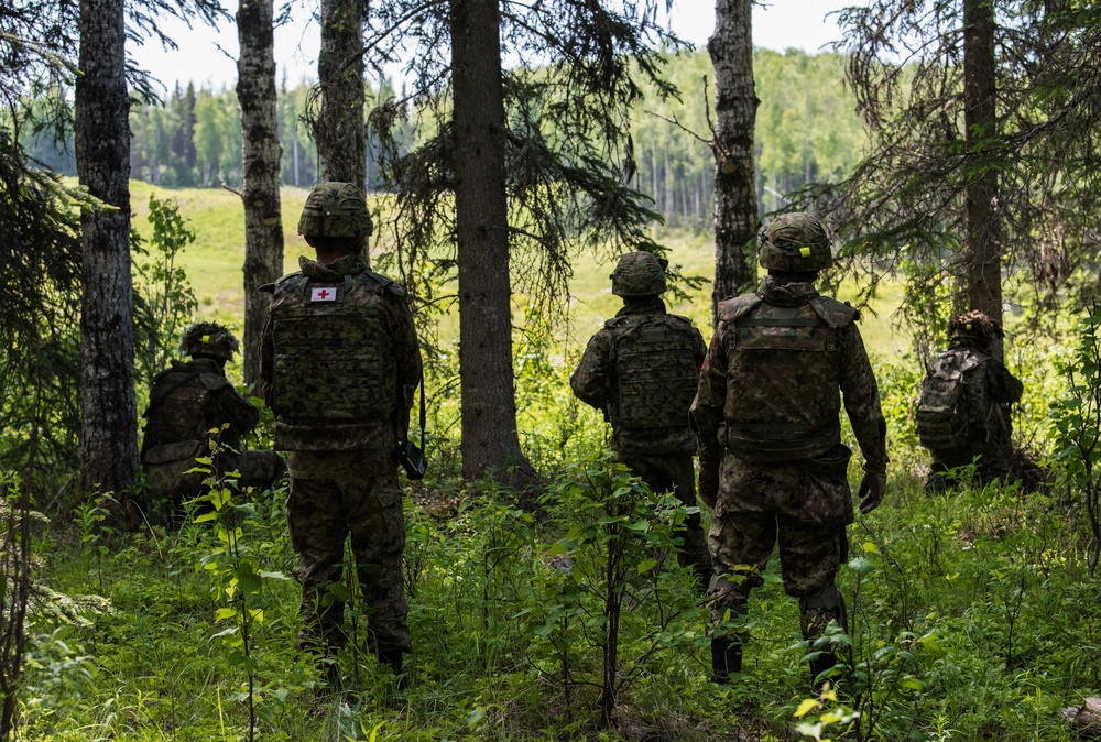 Japanese and U.S. Soldiers conduct joint training during Arctic Aurora 2018