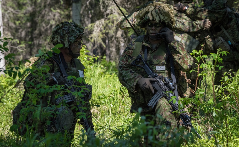 Japanese and U.S. Soldiers conduct joint training during Arctic Aurora 2018