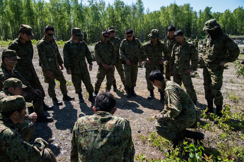 Japanese and U.S. Soldiers conduct joint training during Arctic Aurora 2018