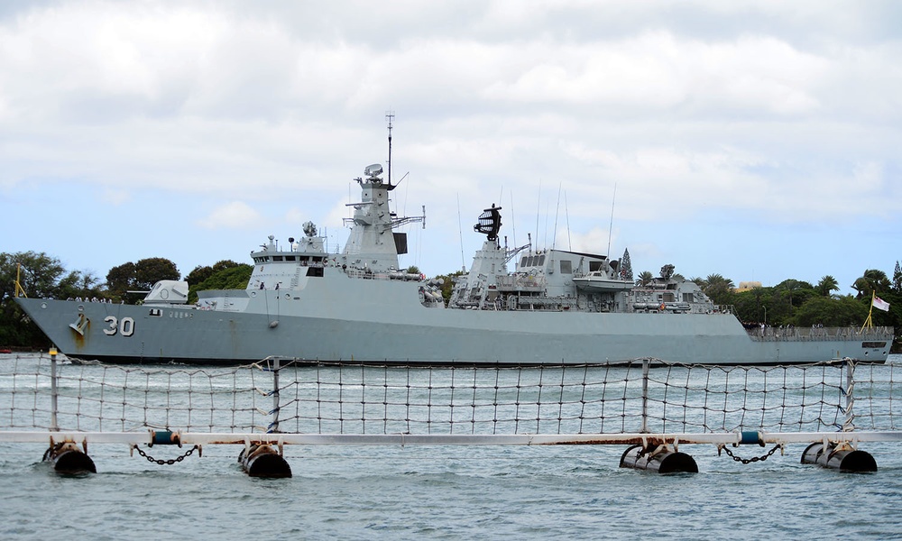 Royal Malaysian Navy frigate KD Lekiu (FFG 30) enters Pearl Harbor in preparation for RIMPAC 2018