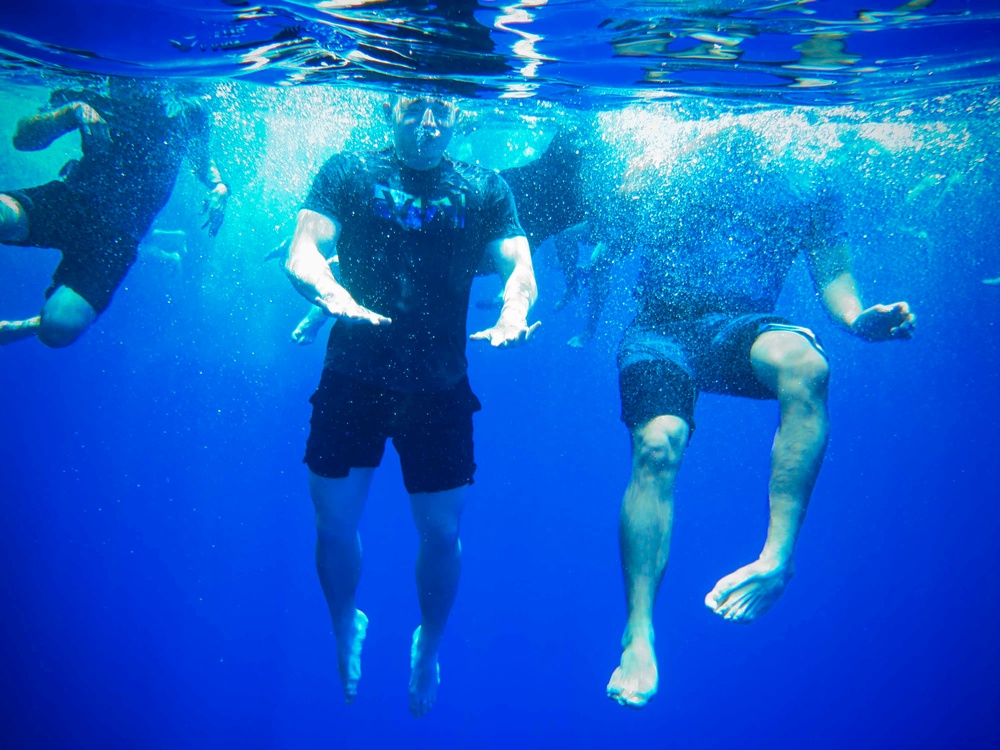 Swim Call in the Mediterranean aboard the USS New York
