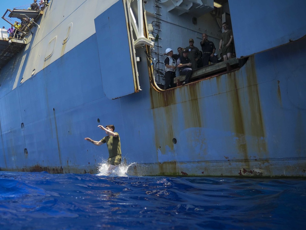 Swim Call in the Mediterranean aboard the USS New York