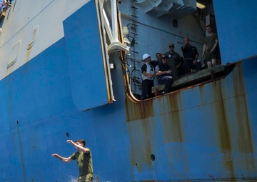 Swim Call in the Mediterranean aboard the USS New York