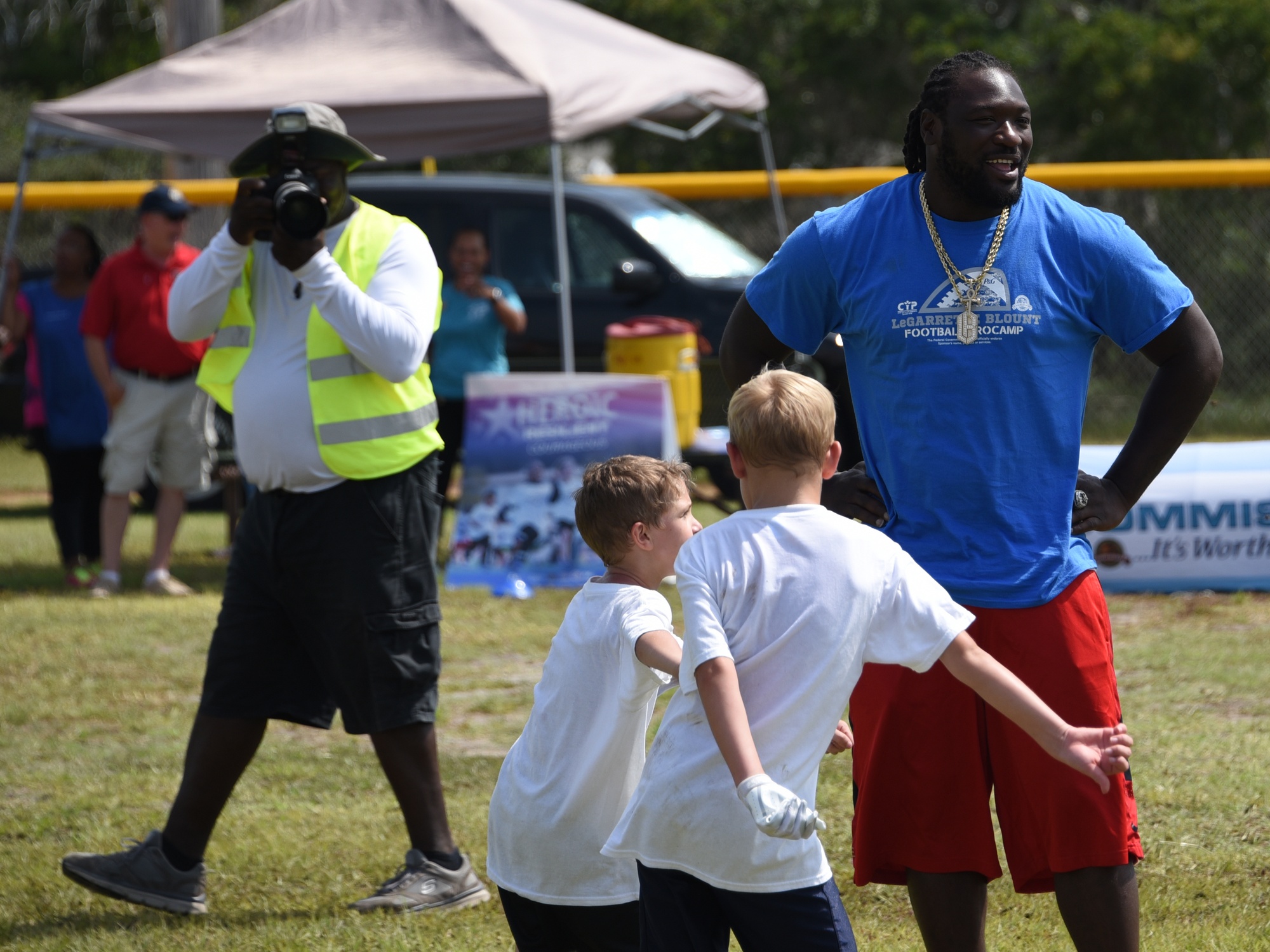 DVIDS - Images - Lionhearted, but still a patriot: LeGarrette Blount puts  on youth pro-camp at Tyndall [Image 1 of 7]