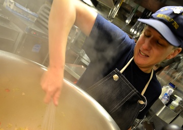 Coast Guard Cutter Bertholf crewmembers conduct counterdrug patrol in the Eastern Pacific Ocean