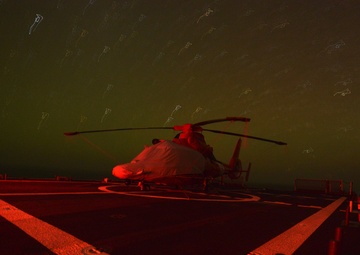 Coast Guard Cutter Bertholf crewmembers conduct counterdrug patrol in the Eastern Pacific Ocean