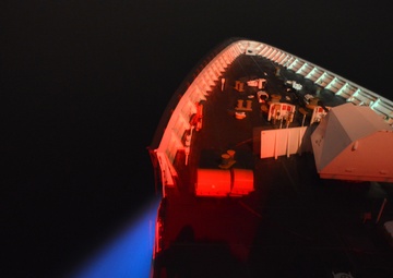 Coast Guard Cutter Bertholf crewmembers conduct counterdrug patrol in the Eastern Pacific Ocean
