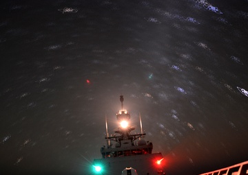 Coast Guard Cutter Bertholf crewmembers conduct counterdrug patrol in the Eastern Pacific Ocean