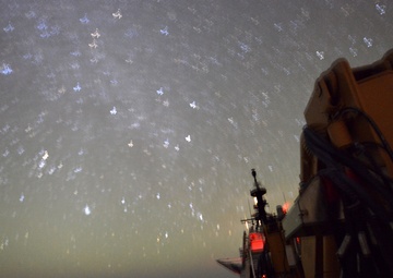 Coast Guard Cutter Bertholf crewmembers conduct counterdrug patrol in the Eastern Pacific Ocean