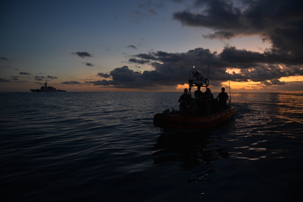 Coast Guard Cutter Bertholf crew conduct counterdrug patrol in the Eastern Pacific Ocean