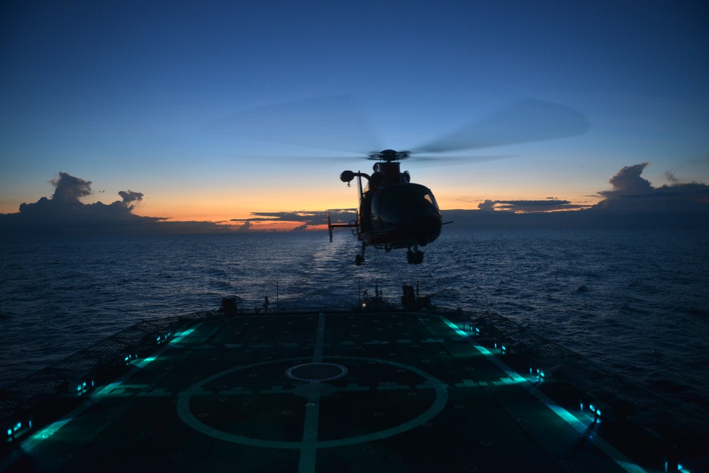 Coast Guard Cutter Bertholf crew conduct counterdrug patrol in the Eastern Pacific Ocean