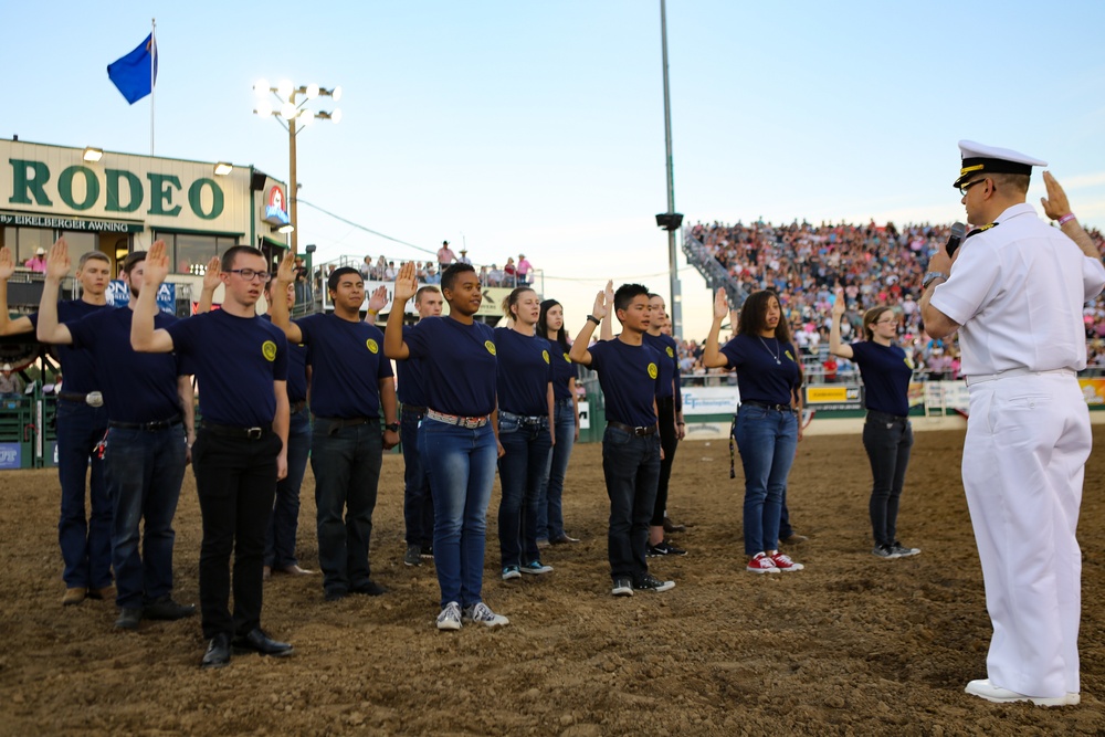 Future Sailors take oath of enslistment during Reno Navy Week