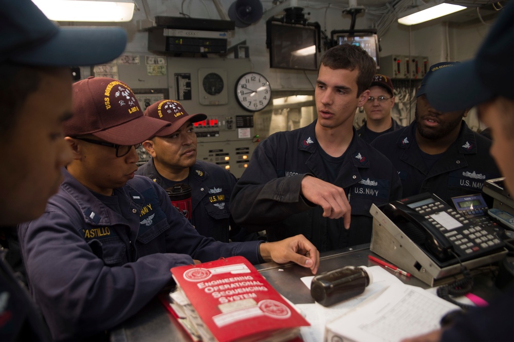 USS Bonhomme Richard Simulates Engineering Casualties