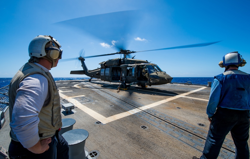 USS Dewey Deck Landing Qualifications with U.S. Army