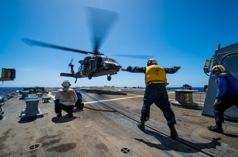 USS Dewey Deck Landing Qualifications with U.S. Army