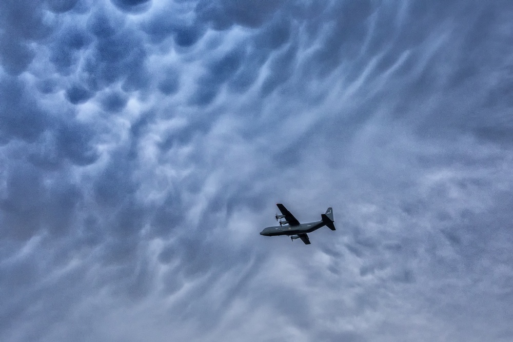 Mammatus clouds over Yokota
