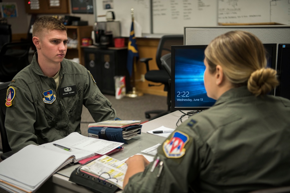 The takeoff of a student pilot